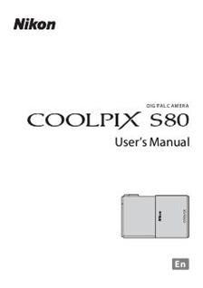 Nikon Coolpix S80 manual. Camera Instructions.